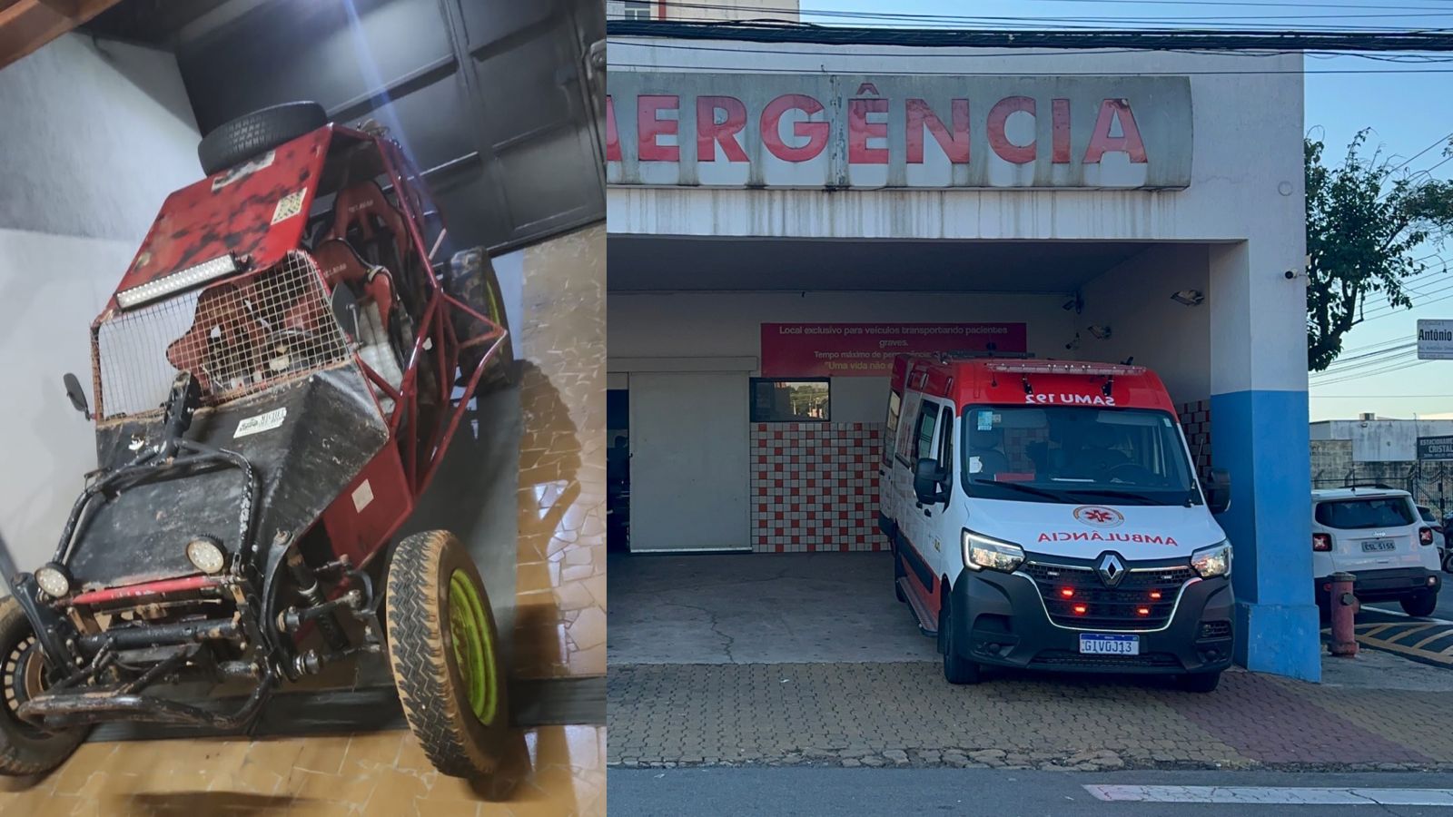 Menino de 11 anos fica gravemente ferido após acidente com carro ‘gaiola’, na zona rural de Limeira